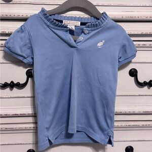 The Beaufort Bonnet Company Light Blue Polo with Ruffled Collar